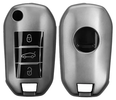Produktbild von kwmobile Schlüsselhülle für Peugeot Citroen 3-Tasten Klapp Autoschlüssel Hülle - Autoschlüssel Schlüssel Hülle aus TPU Silikon - Schlüsselschutz