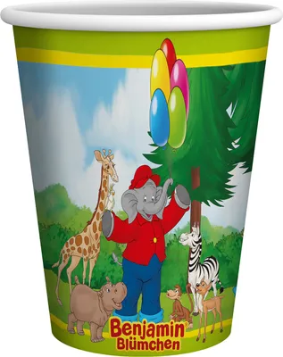 Produktbild von Becher Benjamin Blümchen 250 ml 10er Pappbecher Tischdeko für Kindergeburtstag