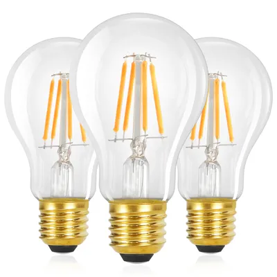 Zdjęcie produktu dla ZMH żarówka 3szt A60 LED lampa Vintage E27 Żarówka Edison 4W 2700K Ciepła biała żarówka Żarówki retro z żarnikiem Żarówka