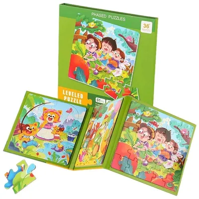 Produktbild von Magnetisches Puzzle - Spielzeit & Kinderzimmer - 3 in 1 Buch - Level 3 - Reisespielzeug ab 3 Jahren