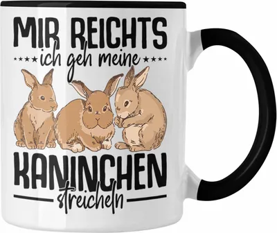 Produktbild von Trendation - Kaninchen Tasse Hasen Süßer Hase Haustier Ostern Geschenk Haustier (Schwarz)