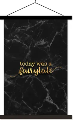 Produktbild von MuchoWow® Textilposter Zitate - Sprichwörter - Gold - Marmor 60x90 cm mit schwarzem Rahmen - Poster Wohnzimmer