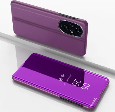 Produktbild von Für Honor 200 View Spiegel Handy Smart Cover Wake UP Funktion Schutz Hülle Case Magenta