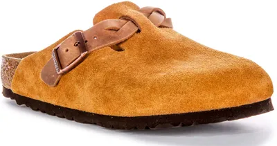 Produktbild von Birkenstock Boston Geflochtene Elegant Pin Wildleder Ledersandalen in Mink – 3.5 UK - 36 EU - 5/5.5F US / Mink
