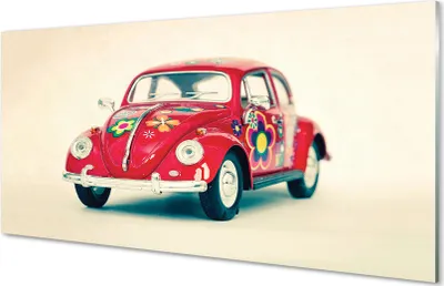Produktbild von Glasbilder 120x60 Wandkunst Rote Blumen in Auto
