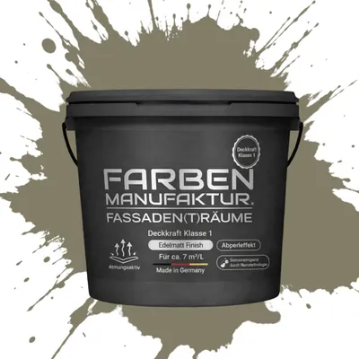 Produktbild von Farben Manufaktur Silikonharz-Fassadenfarbe – Olivgrau RAL 7002 – 5 L