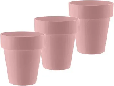 Image de Pot à fleurs en plastique rose - Forme moderne - Pièce unique - 14 cm