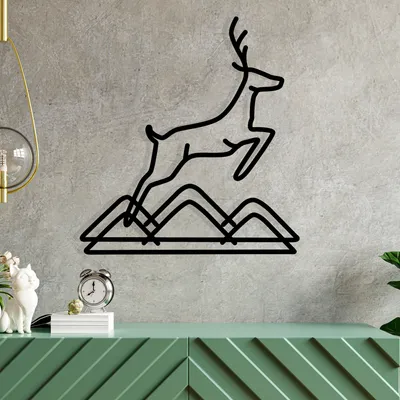 Image de Wallity, accessoire mural décoratif en métal, Amentes, noir, 100 % MÉTAL, 49 x 51 cm