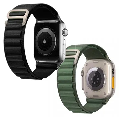 Image de 2 bracelets de montre compatibles avec Apple Watch 38/40/41 mm, modèles SE, 9, 8, 7, 6, 5, 4, 3, 2, couleur noir et vert