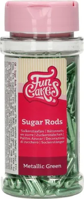 Produktbild von FunCakes Metallic Sugar Rods XL Grün 70g