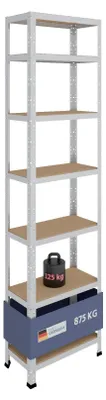 Image de Étagère métal galvanisé rayonnage - 230 x 60 x 30 cm - 7 étagères - 125 kg par étagère