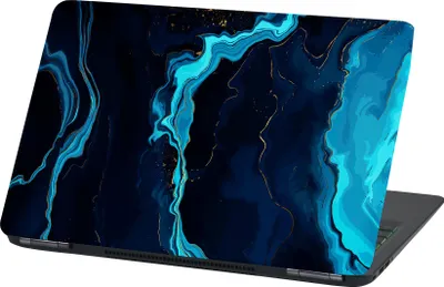 Produktbild von Premium Laptop Universal Folien Cover – Matt, Kratzfest & Rückstandslos entfernbar LP74 blauer Marmor 13-14 Zoll 24x34cm