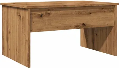 A wooden coffee table on a white background.