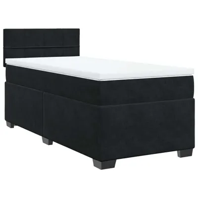 Produktbild von Boxspringbett mit Matratze Schwarz 90x190 cm Samt