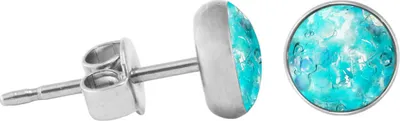 Produktbild von 925 Sterling Silber Ohrstecker Glitterline in verschiedenen Farben und Größen Farbe - Hellblau Größe - 10 mm