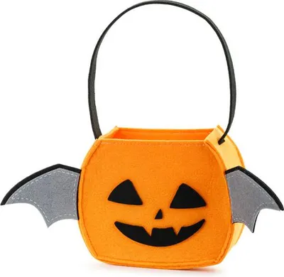 Produktbild von Kürbis Tasche für Süßigkeiten 18x8x35cm Filz Orange