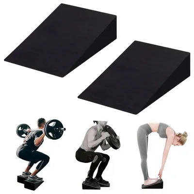 Produktbild von 2er Set Waden-Dehner,rutschfester Kork-Wadenstrecker, Knie-Wedge, Bein-Dehner,Yoga-Block,Fußstütze,Knieschutz,Schrägbrett für Squats und Deadlifts