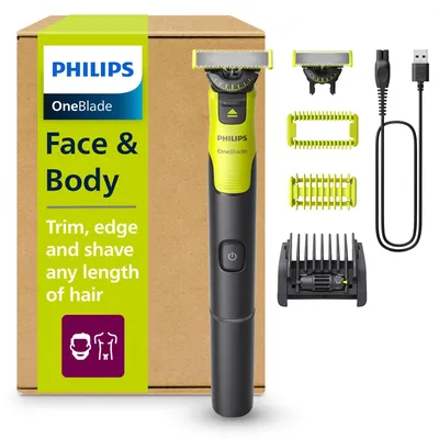 Produktbild von Philips OneBlade 360 with Connectivity QP4631/30 Face + Body, Folienschaber, Anthrazit, Limette, Contour-following technology; 360 Blade; Dual protection system, Tasten, QP410, QP420, QP430; QP610, QP620; Replace every 4 months**, 0,33 Jahr(e)