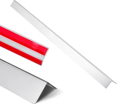 Image de Protection d'angle pour mur, 50 x 50 x 1217 mm, lot de 10. Profil d'angle, protection d'angle en acier inoxydable, protection murale, avec ruban adhésif 3M, angle de 90 degrés