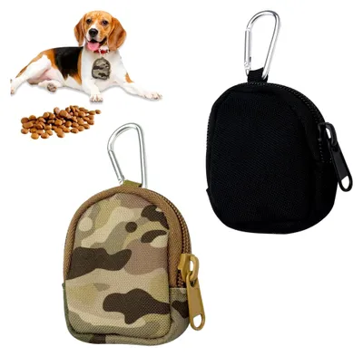 Produktbild von 2 Stück Leckerlibeutel für Hunde, Futterbeutel für das Hundetraining mit Karabiner, tragbare Leckerlitasche für Hunde, klein, für Welpen im Hundetraining