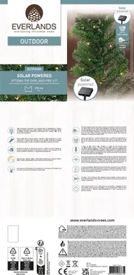 Produktbild von LED Solar Tannengirlande künstlich 2,7m Outdoor Grün / Warmweiß