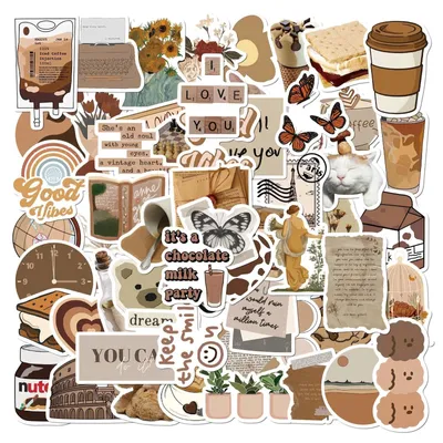 60 Vintage Vinyl-Sticker wasserfest für Scrapbooking