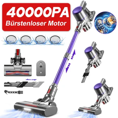 Produktbild von Hiazurm Akku Staubsauger,HEPAx4, 40000Pa Staubsauger kabellos,50 Min,Haushalte mit Haustieren ,kabelloser Staubsauger,Anti-Tangle-Staubsauger