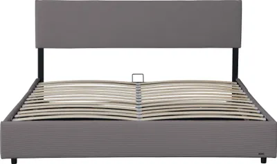 Produktbild von Polsterbett 'Juva' Cord mit Lattenrost 140x200 cm Grau