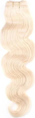 Produktbild von hair2heart Echthaar Tressen zum Einnähen Extensions Gewellt - 60cm 100g 9/0 lichtblond