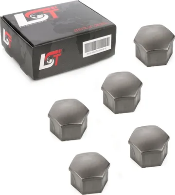 Produktbild von 5x Radschrauben Kappen Radschraubenkappen Set 17mm grau für VW SEAT SKODA
