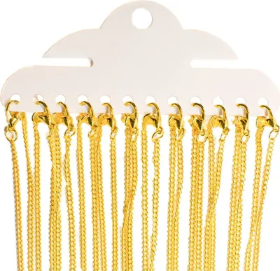 Produktbild von 12x Gliederkette 2,4mm DIY Miniblings Kette vergoldet Karabinerverschluss 80cm