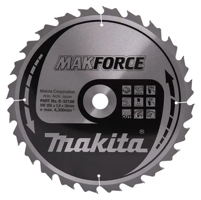 Image de Lames carbure "MakForce", pour bois, pour scies circulaires MAKITA
