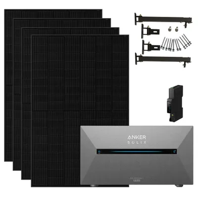 Produktbild von Anker SOLIX 2 Pro Balkonkraftwerk 1820W mit Smart Meter mit Halterung