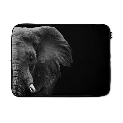 Produktbild von MuchoWow® Laptop Hülle 14 ZollTiere - Elefant - Wild - Schwarz - Weiß Laptoptasche - Laptoptasche - Stoßsicher - Schutzhaube
