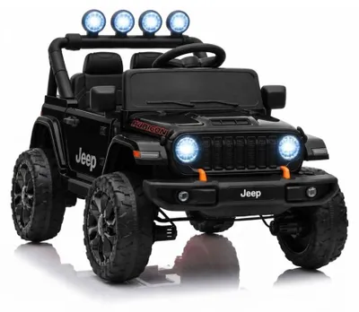 Immagine prodotto di Macchina Elettrica per Bambini Licenza Jeep Wrangler Rubicon 12V con Sedili in Pelle e Telecomando Nero