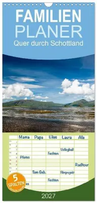 Zdjęcie produktu dla Familienplaner 2027 - Quer durch Schottland mit 5 Spalten (Wandkalender, 21 x 45 cm) CALVENDO