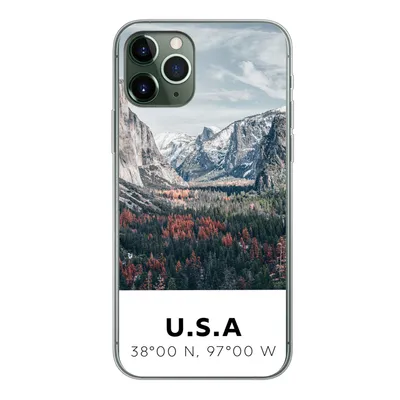 Produktbild von MuchoWow® Handyhülle Schutzhülle Hülle für iPhone 11 Pro Yosemite - Amerika - Wyoming - Wald - Berge Silikon Softcase Handy Hülle - Handy