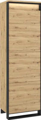 Image de MINIO go for it, Armoire "QUANT 2", Armoire à portes battantes, 60cm, Chêne Artisan / Couleur noir
