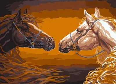 Produktbild von NORIMPEX Diamond Kleines Pferd mit Feuerrü cken, 30 x 40 cm