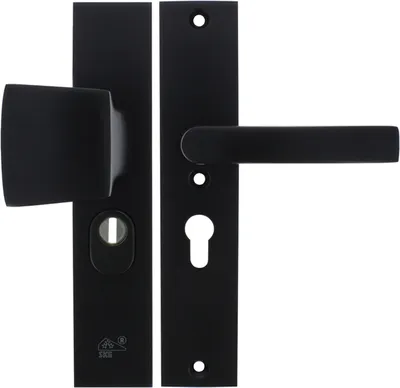 Produktbild von Schutzbeschlag Schwarz mit Kernziehschutz SKG3 PC55 Griff / Klinke - pro Set