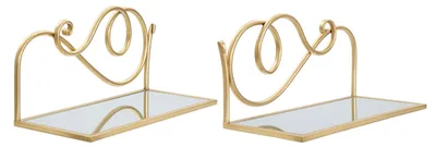 Produktbild von Mauro Ferretti Wandregale, 2 Stück, 41,5 x 18 x 20,5 cm, goldfarben