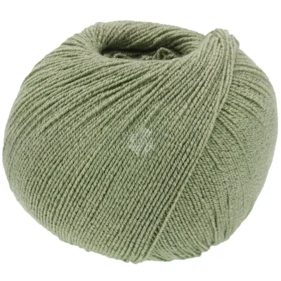 Zdjęcie produktu dla Lana Grossa MEILENWEIT 100 g Bawełna BAMBOO 4-warstwowa przędza skarpetkowa z bawełny z wełną dziewiczą i wiskozą bambusową 420 m kolor 025 - szaro-zielony