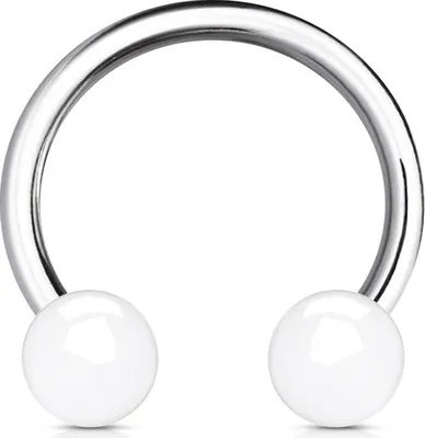 Produktbild von viva-adorno Universal Hufeisen Piercing Chirurgenstahl 316L UV Kugeln Septum,Lippe,Augenbraue,Nase Z303,weiß