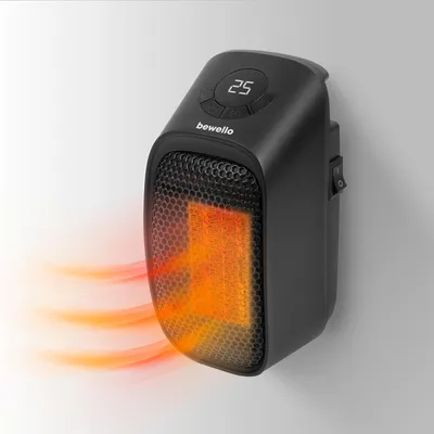 Produktbild von Mini-Heizgerät 400W – Wandheizgerät – Elektrisches Heizgerät mit LED-Anzeige – Schwarz [BW2102]
