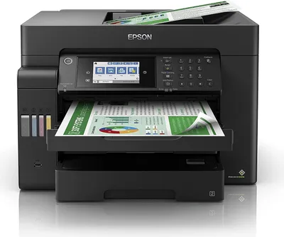Produktbild von Epson EcoTank ET-16600 - Multifunktionsdrucker - Farbe - Tintenstrahl - A3 plus (311 x 457 mm) (Original) - A3 (Medien) - bis zu 25 Seiten/Min. (Drucken) - 550 Blatt - 33.6 Kbps - USB 2.0, LAN, Wi-Fi(n), USB-Host - Schwarz