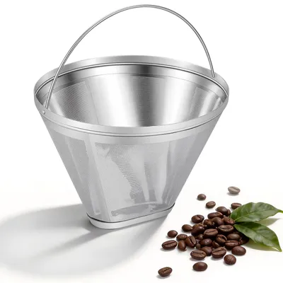 Kaffeefilter Größe 4, Edelstahl, wiederverwendbar, für Handfilter