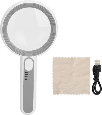 Zdjęcie produktu dla Lupa Verk 09205 z 16-krotnym podświetleniem LED, 6x - 12x, biała
