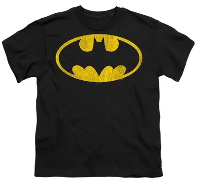 Image de T-shirt Batman pour enfants, en coton ringardé, modèle TV36393 (taille 140-146), couleur noire