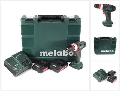 Image de Metabo BS 18 Quick Perceuse-visseuse sans fil 18V 48Nm + 2x batterie 2,0Ah + chargeur + coffret ( 602217500 )