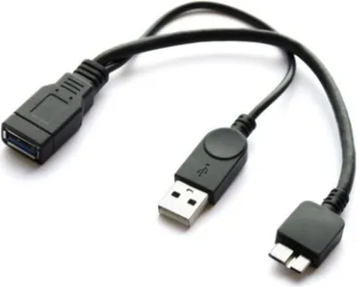 Produktbild von USB 3.0 OTG Kabel Micro-B auf USB-A Kupplung und Stecker